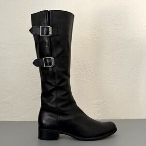 Gabor tall equestrian boots; British comfort & quality, adjustable to wide calf